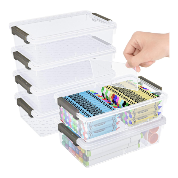 6 Pack Extra Large Pencil Box with Removable Divider