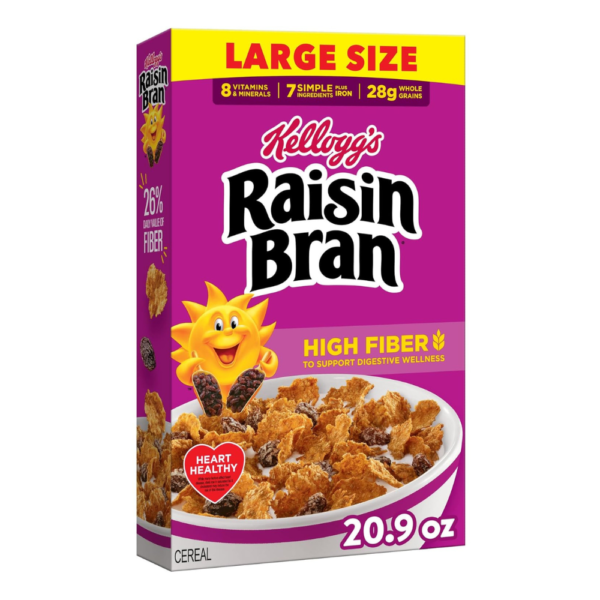Kellogg’s Raisin Bran Breakfast Cereal, High Fiber