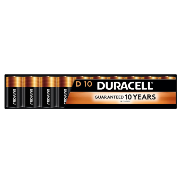 Duracell Coppertop D Batteries, 10 Count (1 Pack)