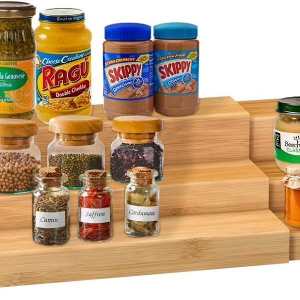 3-Tier Expandable Bamboo Shelf Organizer