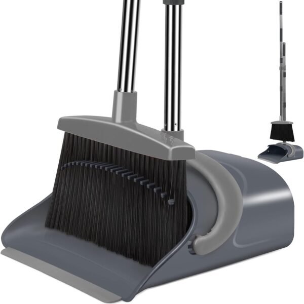 Broom and Dustpan Set with Long Handle