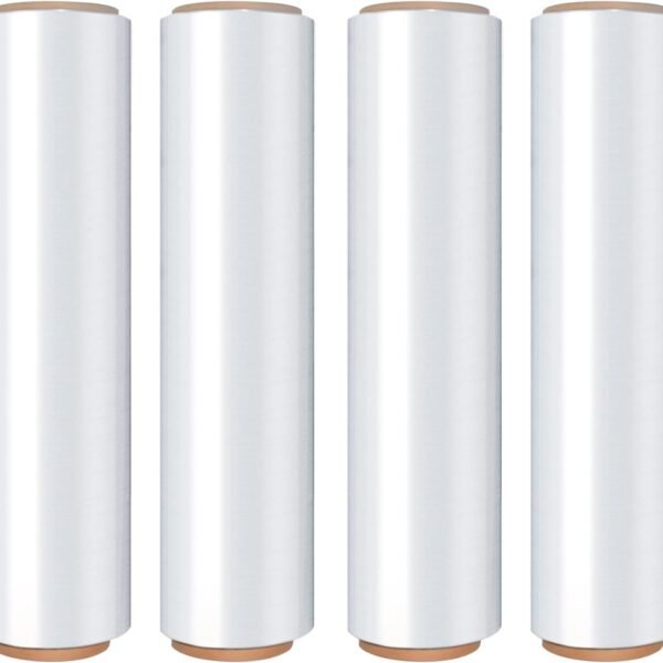 Heavy Duty Stretch Wrap Roll, 18", 1500 ft, Clear, 4-Pack