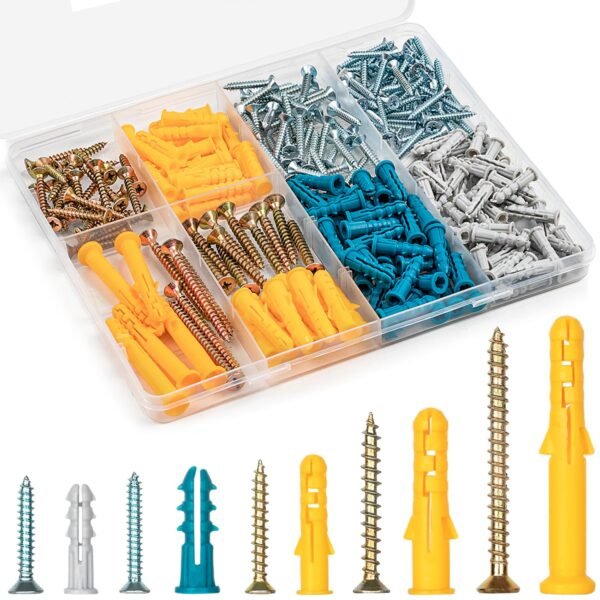 Drywall Anchors & Screws Kit – 270 Pieces