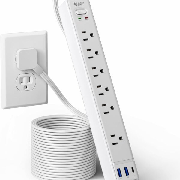 10Ft Surge Protector Power Strip with USB Ports