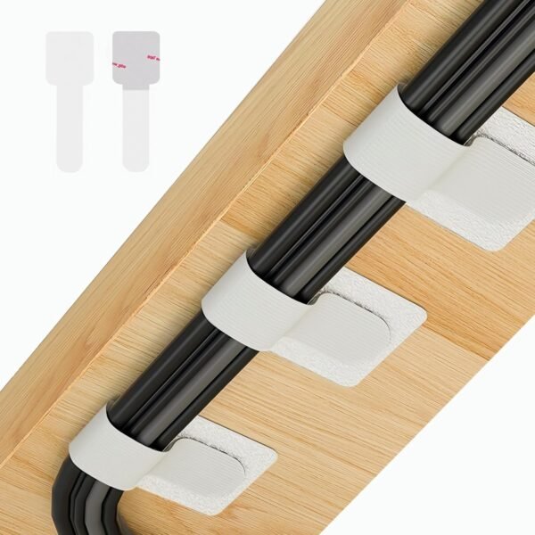 Self-Adhesive Hook & Loop Cable Ties (50-Pack)