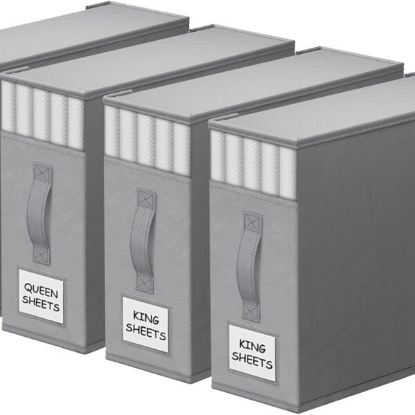 Foldable Bed Sheet Storage Organizers (4-Pack)