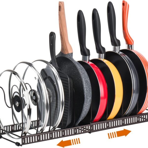 Adjustable Pots and Pans Organizer Rack