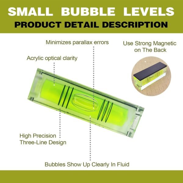 Mini Magnetic Bubble Level – 4 Pack