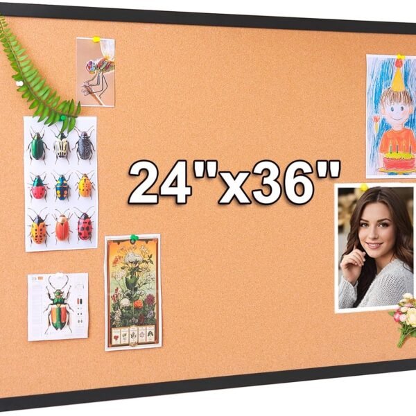 Cork Bulletin Board with Wood Frame