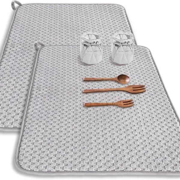 Large Microfiber Dish Drying Mats (2-Pack)