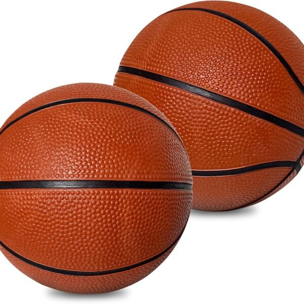 Mini Rubber Basketballs 5" – 2-Pack
