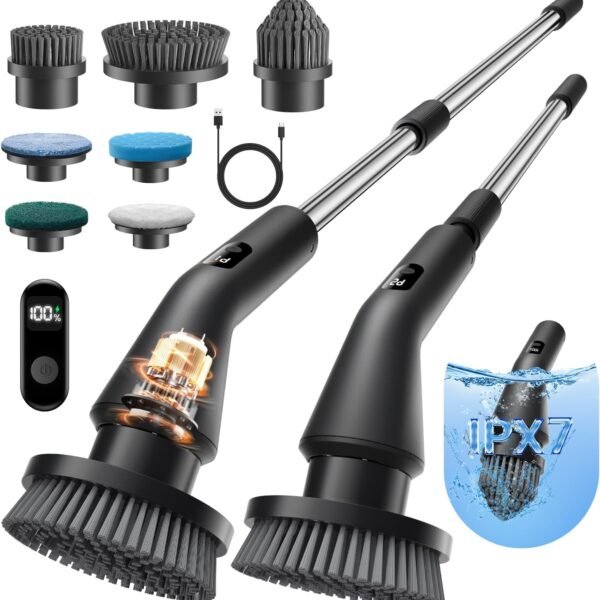 Cordless Electric Spin Scrubber with Extendable Handle