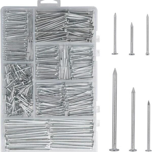 Premium Hardware Nails Assortment Kit – 376 Pieces